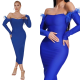 Robe de femme - Women Dress -blue-05